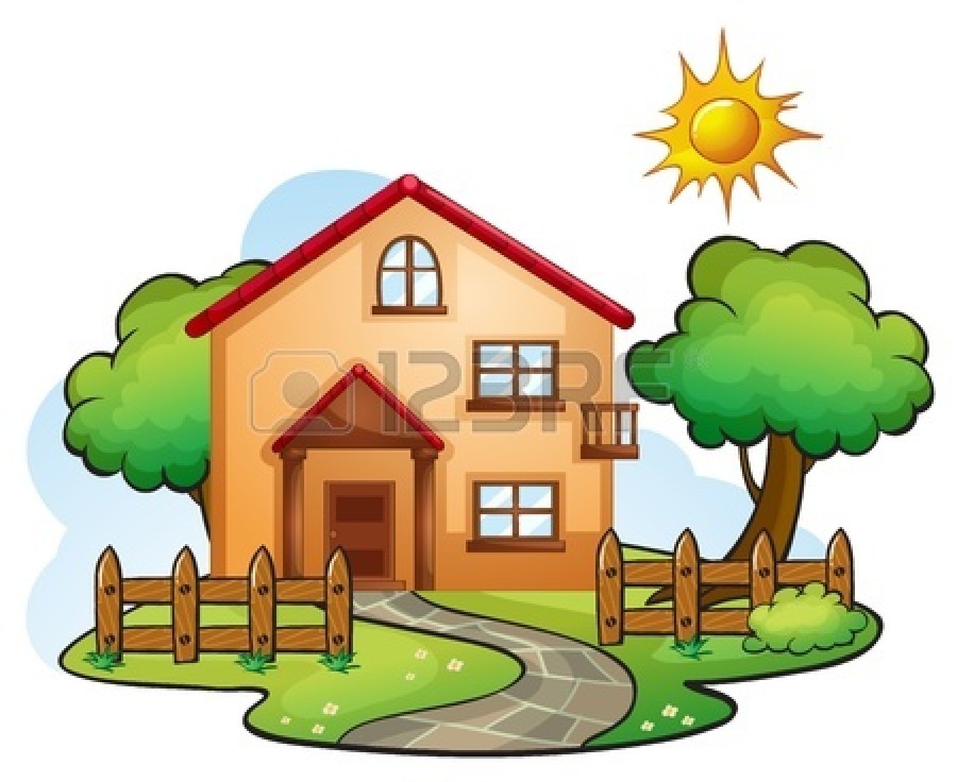 1350x1104 On Clipart Cartoon House Cute Drawing Illustration