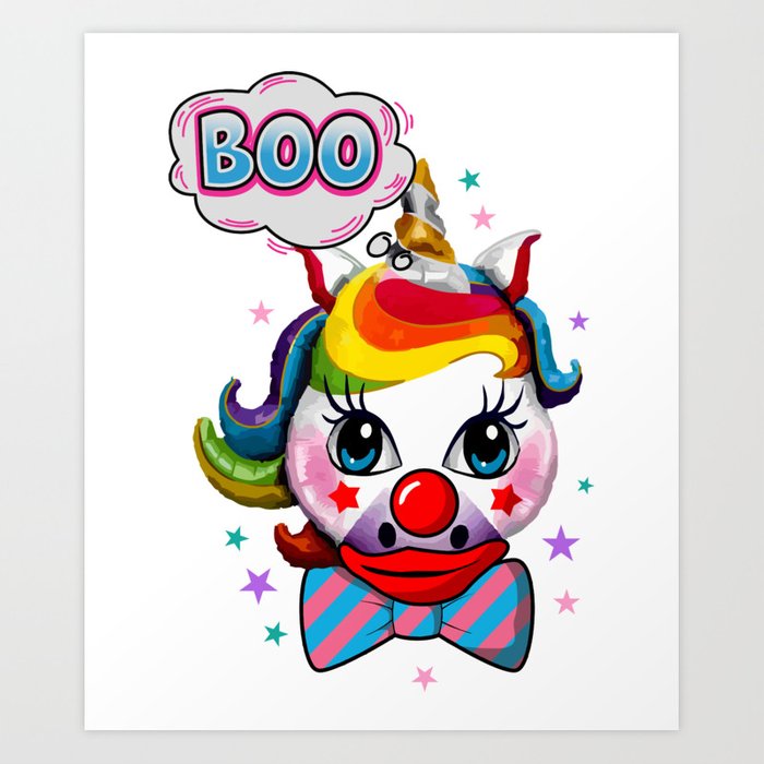 700x700 Clown Unicorn Halloween Cute Unicorn Joker Makeup Light Art Print