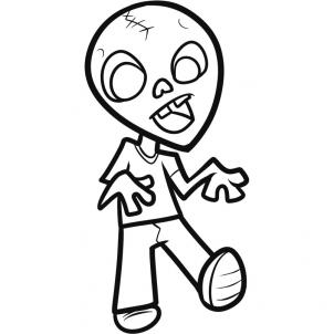 302x302 Cute Kid Zombie Clipart Black And White Collection
