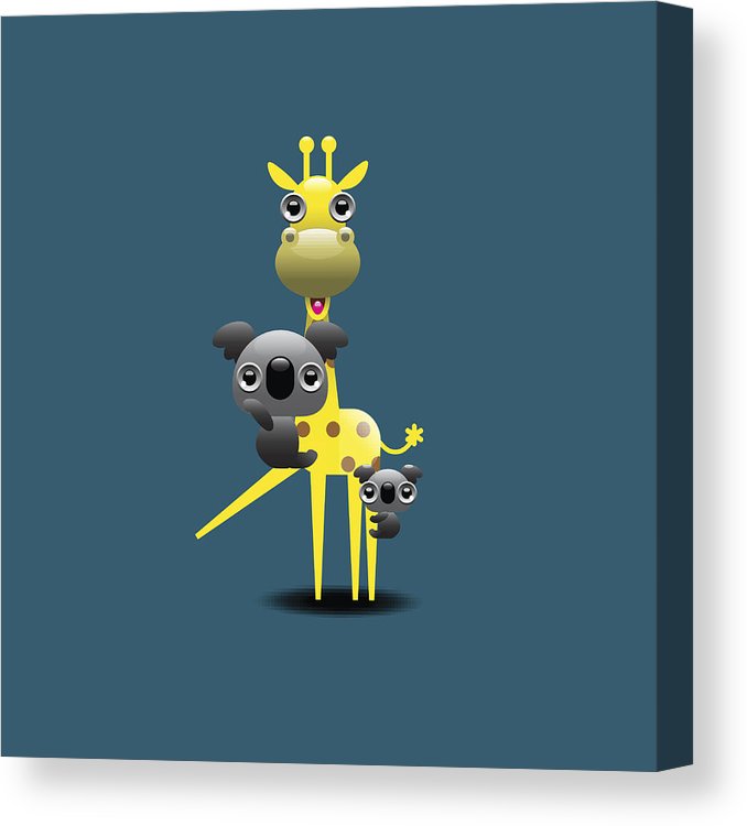 678x750 Cute Koala Bear With Giraffe Canvas Print Canvas Art