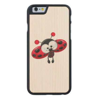 422x422 Cute Ladybug Cartoon Carved Maple Iphone Case