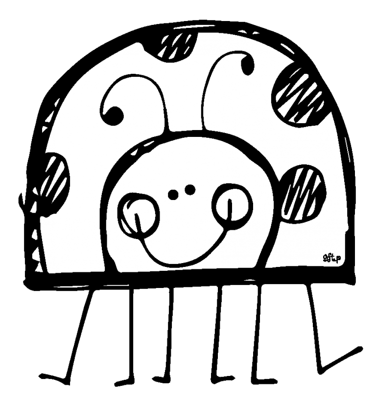 768x812 Cute Ladybug Clipart Black And White