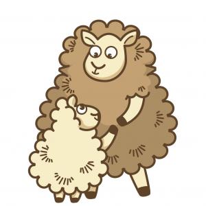 300x300 Cute Small Sheep Illustration Ink Sketch Drawing With Baby Lamb Gm