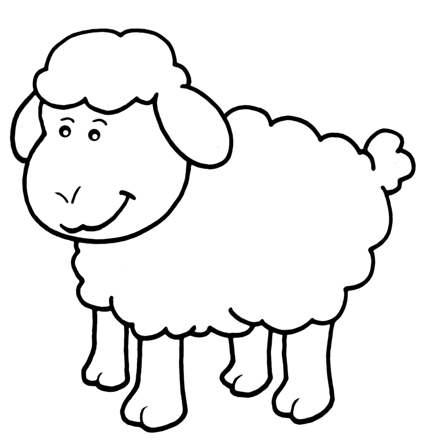 1344x1408 Sheep Drawing For Kids Baby Animal Coloring
