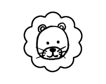 340x270 Cute Lion Rubber Stamp