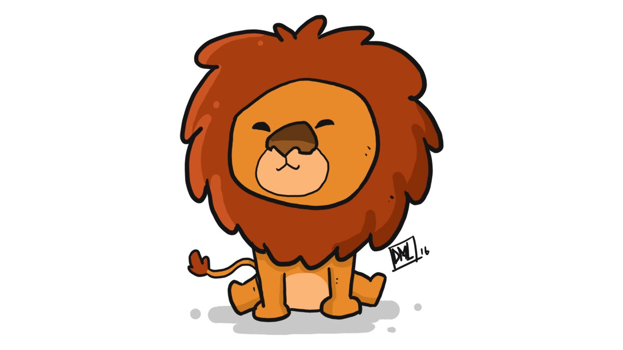 1280x720 Cartoon Lion Draw How To Draw A Cute Lion Doodle Character Youtube