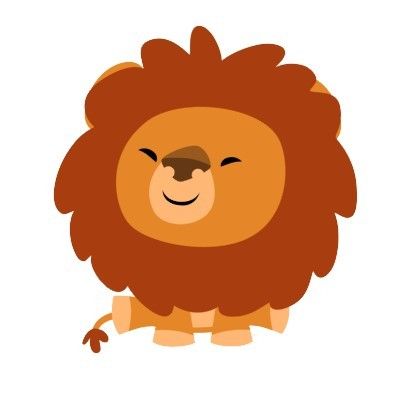 400x400 Cute Cuddly Cartoon Lion Sticker