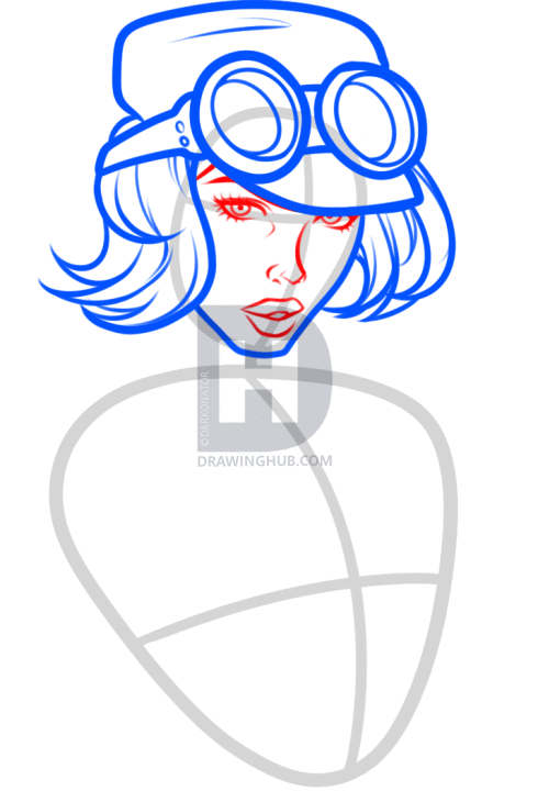 490x720 How To Draw A Steampunk Girl, Step