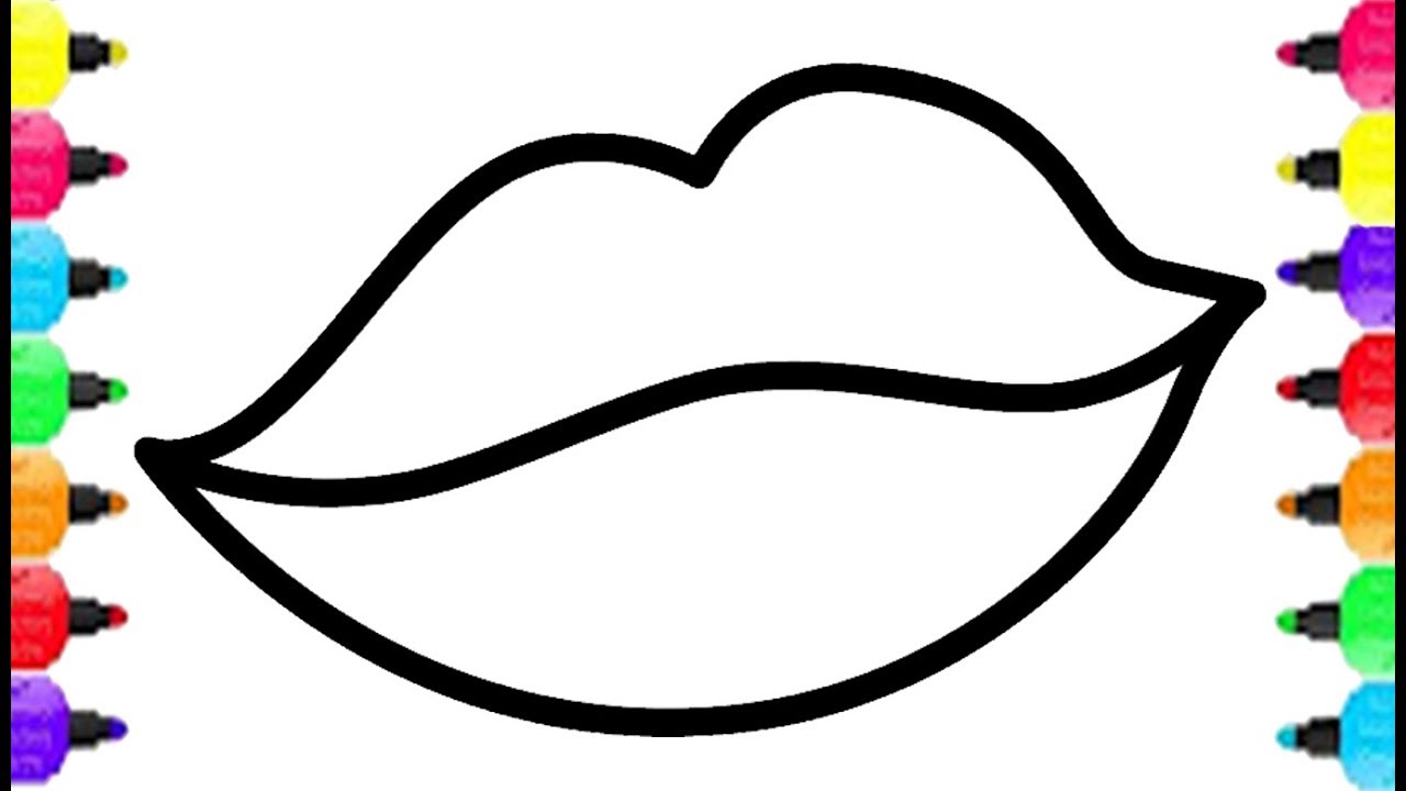 1280x720 Cute Lips Coloring Pages How To Draw Lips And Lipstick Drawing