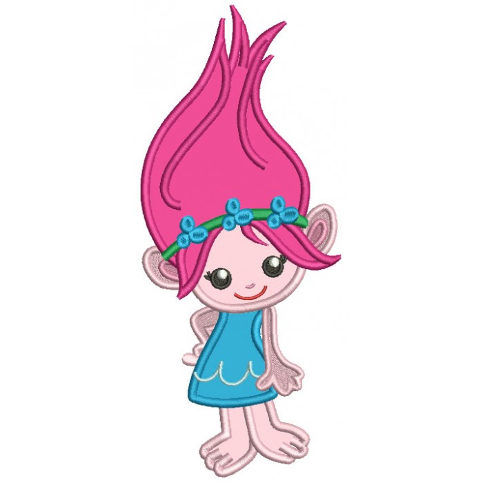 700x700 Cute Little Girl Troll Looks Like Poppy From Smurfs Applique