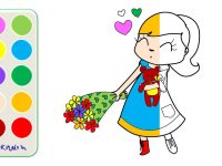 200x150 Cute Little Girl Drawing And Coloring Christmas Coloring Pages