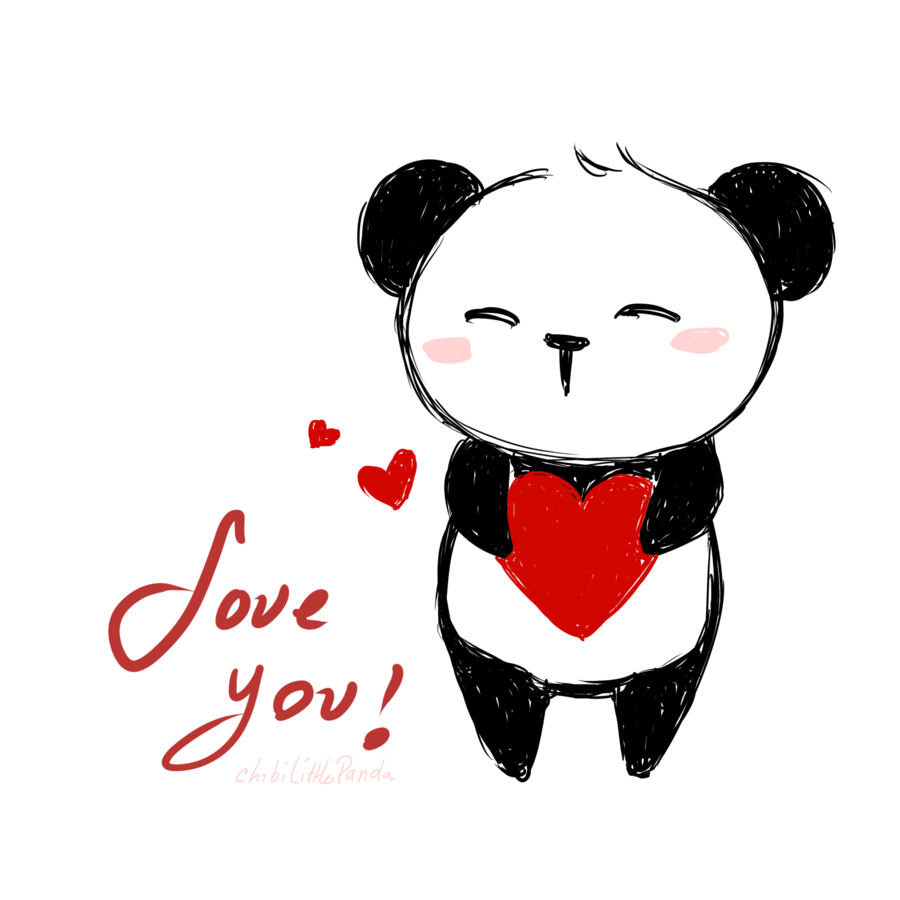 900x900 Drawing Pandas Cute Panda Love Transparent Png Clipart Free