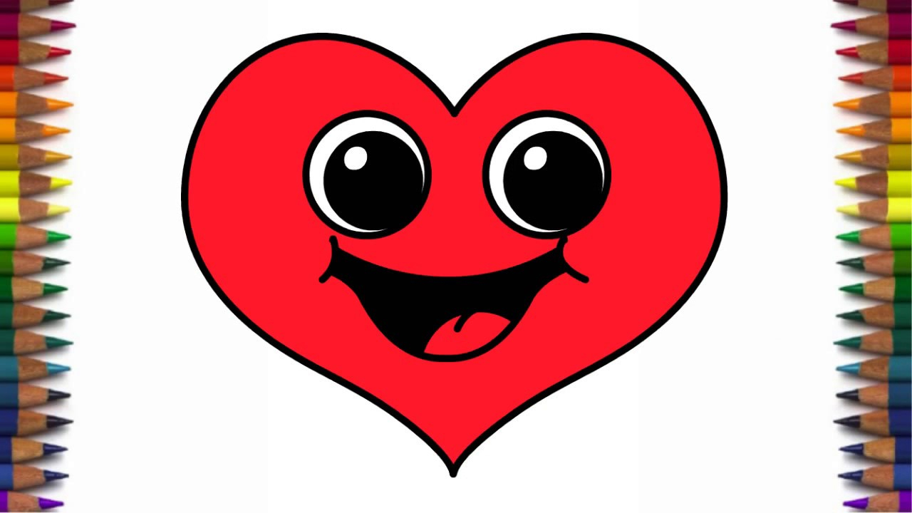 1280x720 How To Draw Cute Love Hearts How To Draw Cute Heart Smiley Face