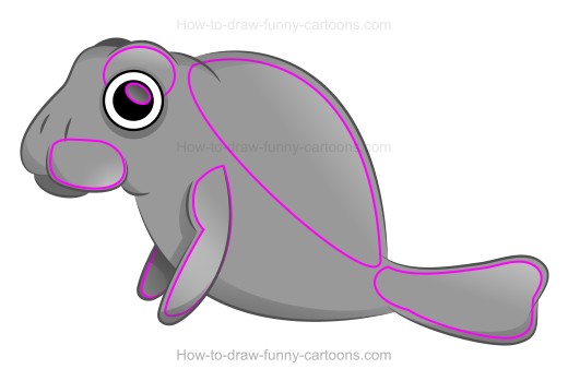 520x349 How To Draw A Cartoon Manatee