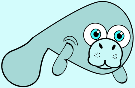 450x295 How To Draw Cartoon Manatees In Easy Step