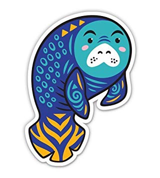 320x355 Magnet Cute Manatee Drawing