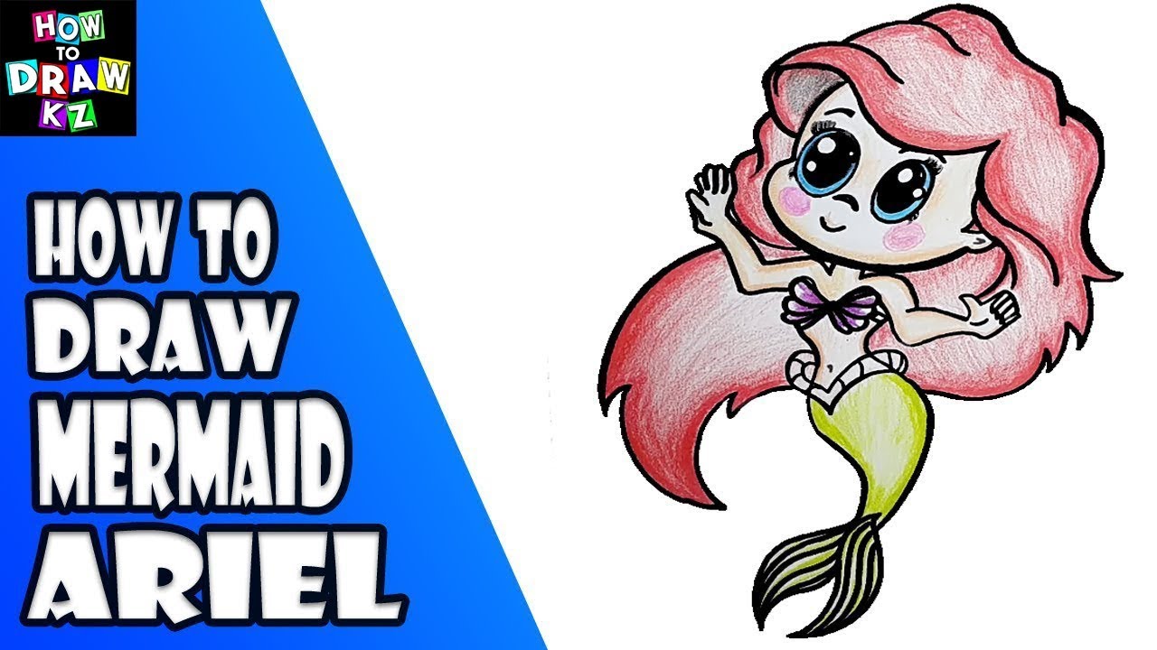 1280x720 How To Draw Cute Ariel Mermaid Step