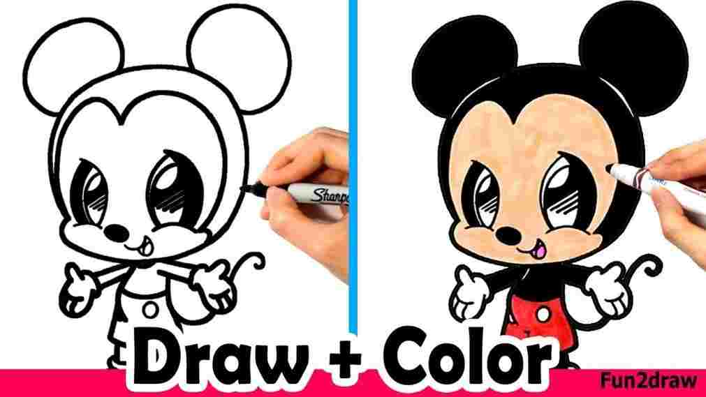 1011x569 How Draw So Cute Minnie Mouse To Mickey Easy And Color