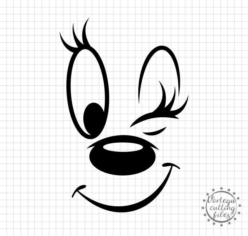 794x756 Disney Dxf Cute Minnie Mouse Minnie Mouse Winking Face Etsy