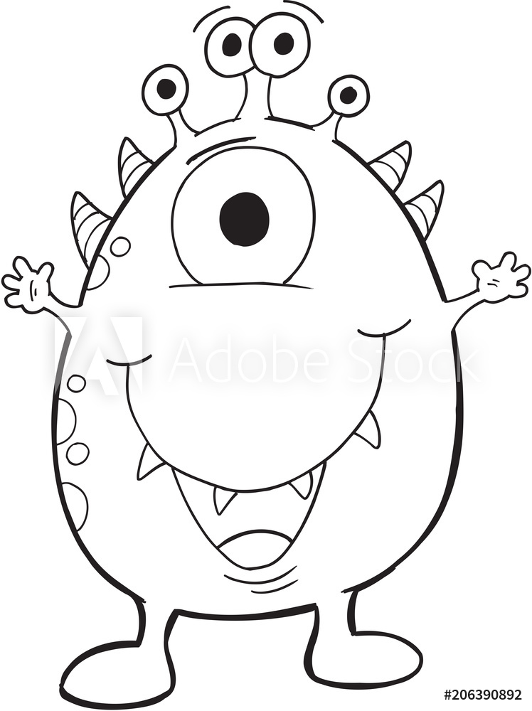 748x1000 Photo Stands Cute Monster Vector Illustration Art