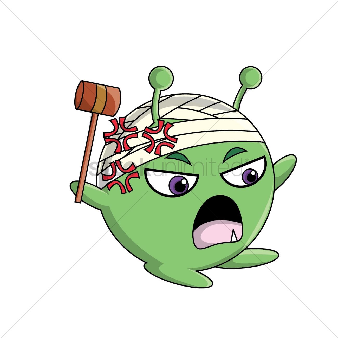 1300x1300 Cute Monster Angry Vector Image