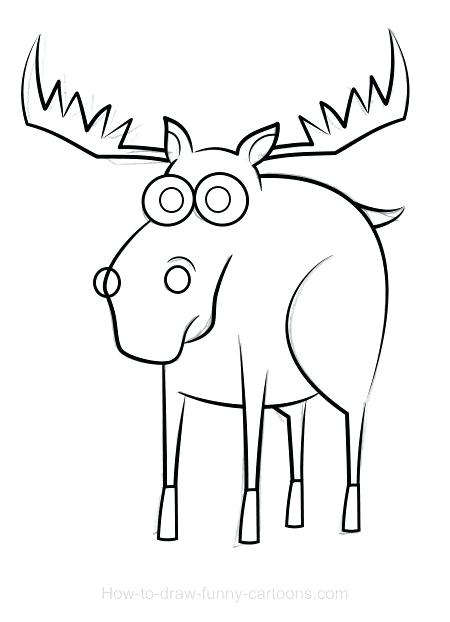 450x622 how to draw moose moose drawings draw moose easy