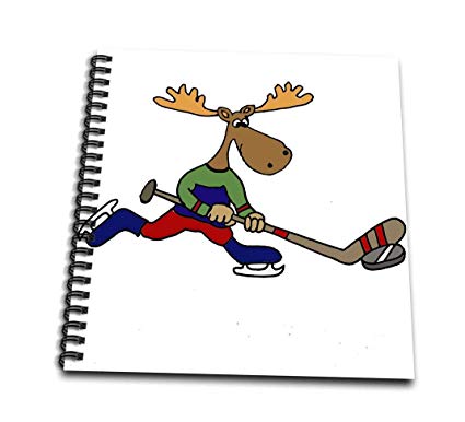 425x386 Funny Cute Moose Playing Ice Hockey Cartoon