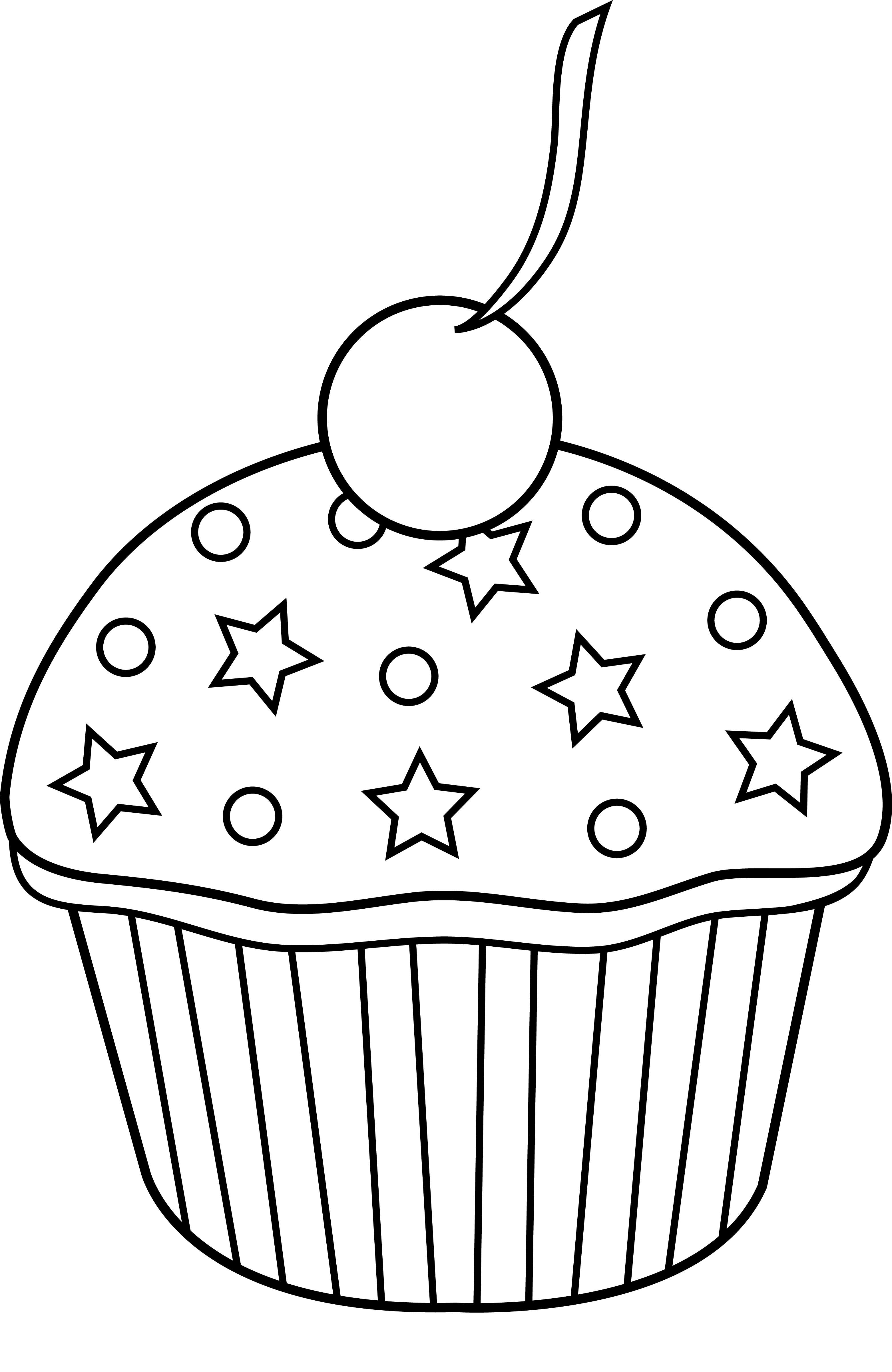 3124x4803 Cute Cupcake Outline To Color In Appliques Cupcake Coloring