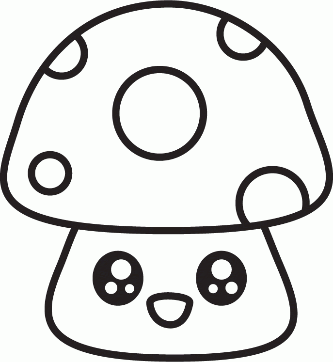687x747 Mushroom Drawing Cute For Free Download