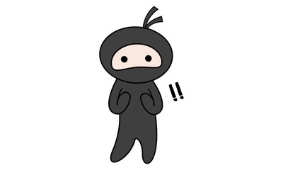400x240 Vector Cartoon Illustration Of Cute Ninja With Bulb Isolated