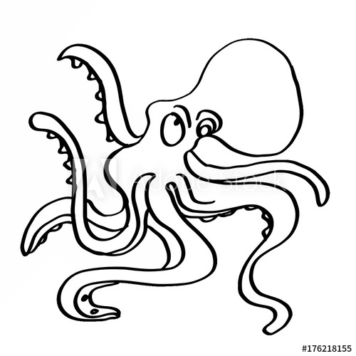500x500 Cute Octopus Illustration Cartoon Coloring