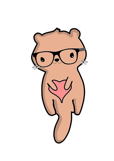 389x550 Cute Hipster Otter Posters