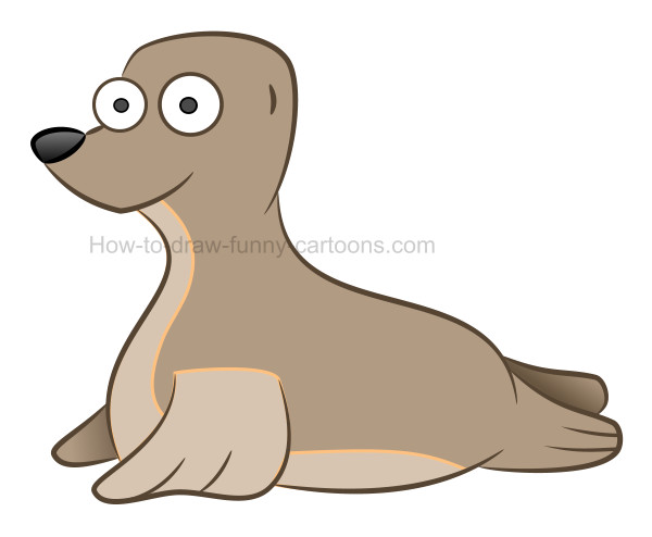600x494 How To Draw A Cute Baby Seal