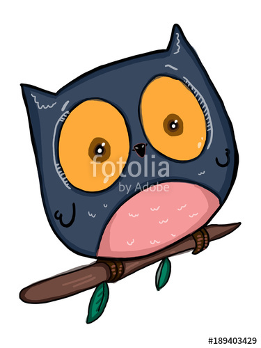 375x500 Cute Owl Illustration Cartoon Drawing Stock Photo And Royalty