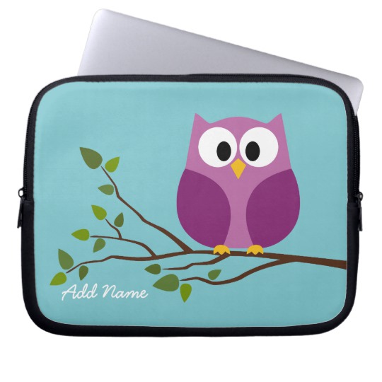 540x540 Cute Owl Drawing On A Tree Branch Laptop Sleeve