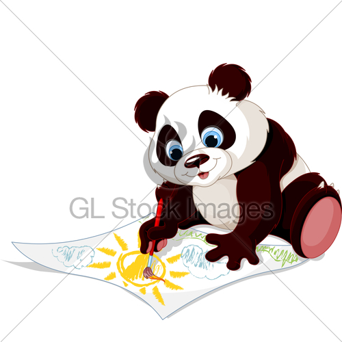 500x500 Cute Panda Drawing Picture Gl Stock Images