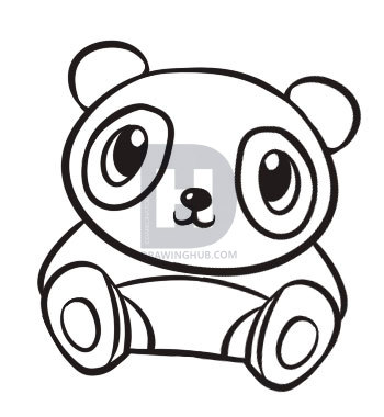 350x380 How To Draw A Cute Panda, Step