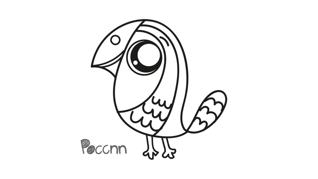 1024x576 Cute Parrot Iii To Color