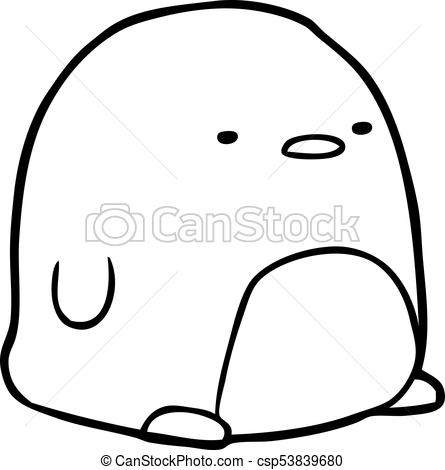 445x470 Cute Line Drawing Of A Penguin