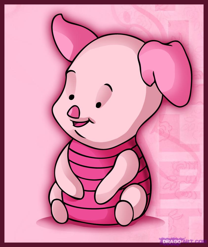843x1000 How To Draw Baby Piglet, Step