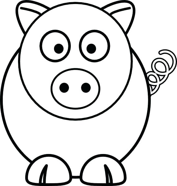 570x599 Simple Pig Drawing Cute Pig Pencil Drawing Google Search Simple
