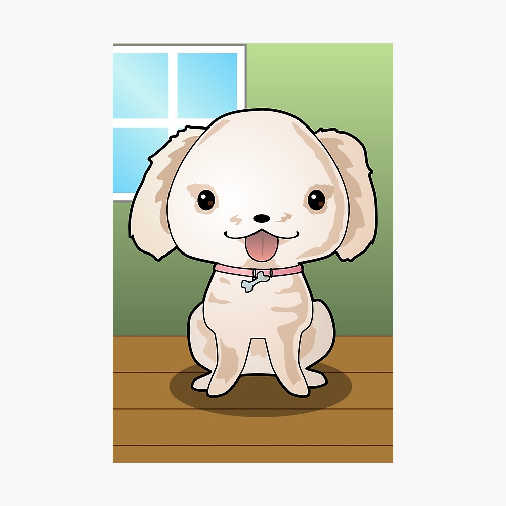 1000x1000 Cute Puppy Vector Drawing Photographic Print