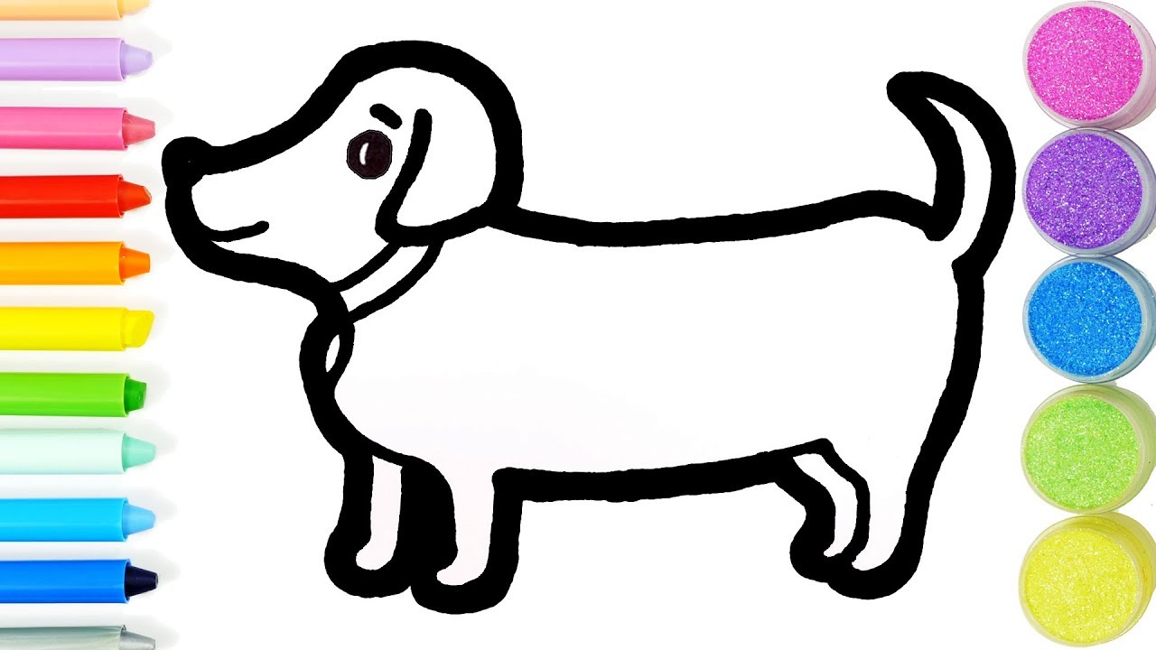 1280x720 Glitter Cute Puppy Coloring And Drawing For Kids, Toddlers Kis Kis