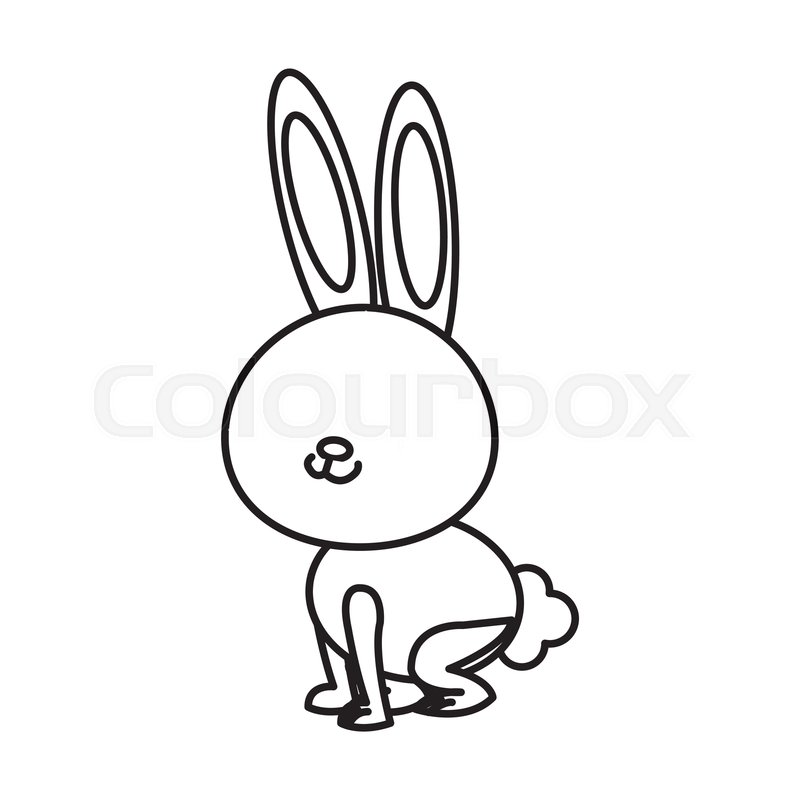 800x800 Cute Rabbit Cartoon Sweet Animal Funny Stock Vector Colourbox