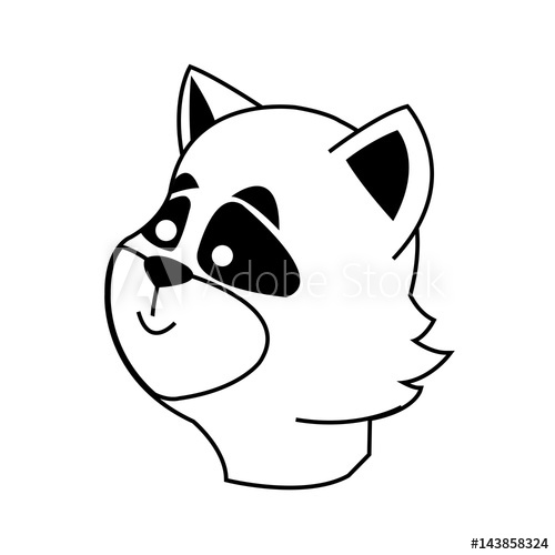 500x500 Cute Raccoon Animal, Cartoon Icon Over White Background Vector
