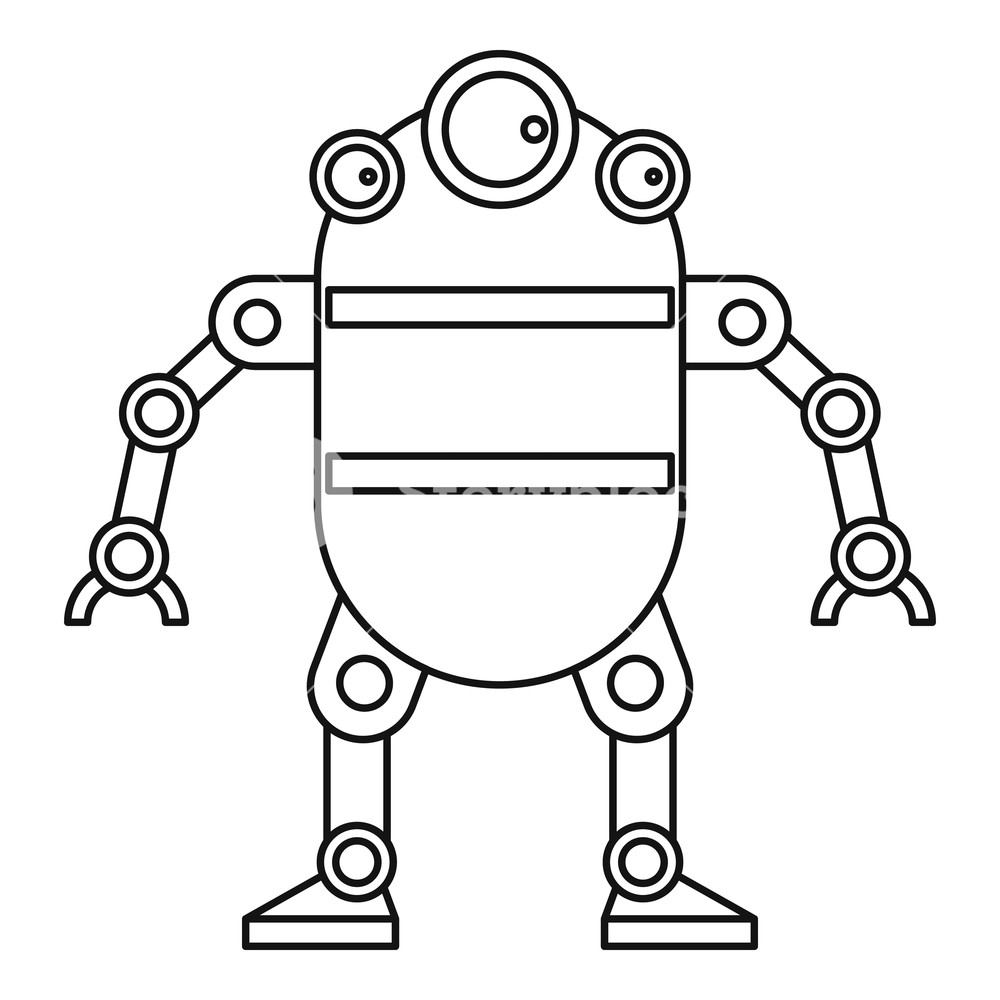 1000x1000 Cute Robot Icon Outline Illustration Of Cute Robot Vector Icon