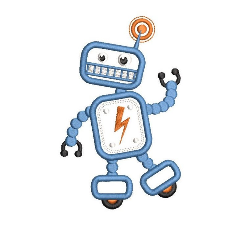 794x739 Robot Machine Embroidery Applique Designs Cute Robot Etsy