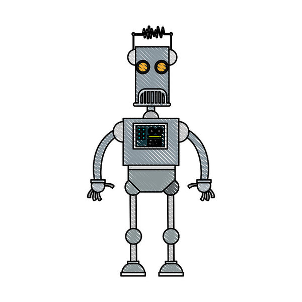 600x600 Cute Robot Cartoon Art Print