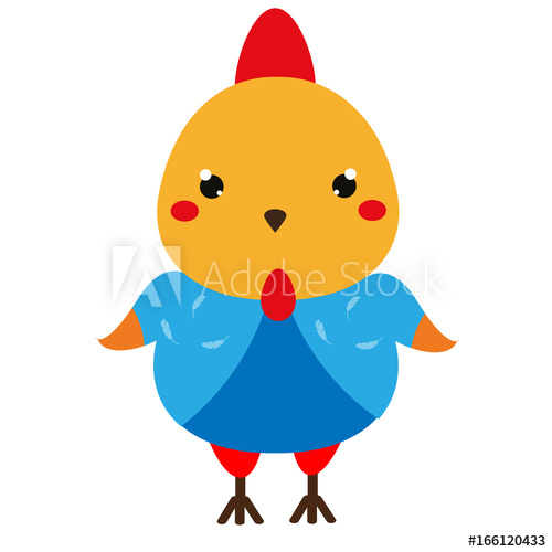 500x500 Cute Chicken Cartoon Kawaii Rooster Character Vector