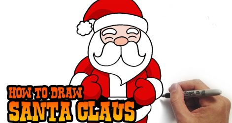 471x250 Easy Christmas Santa Drawing Of A Hat Claus Step